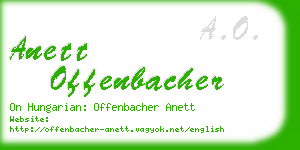 anett offenbacher business card